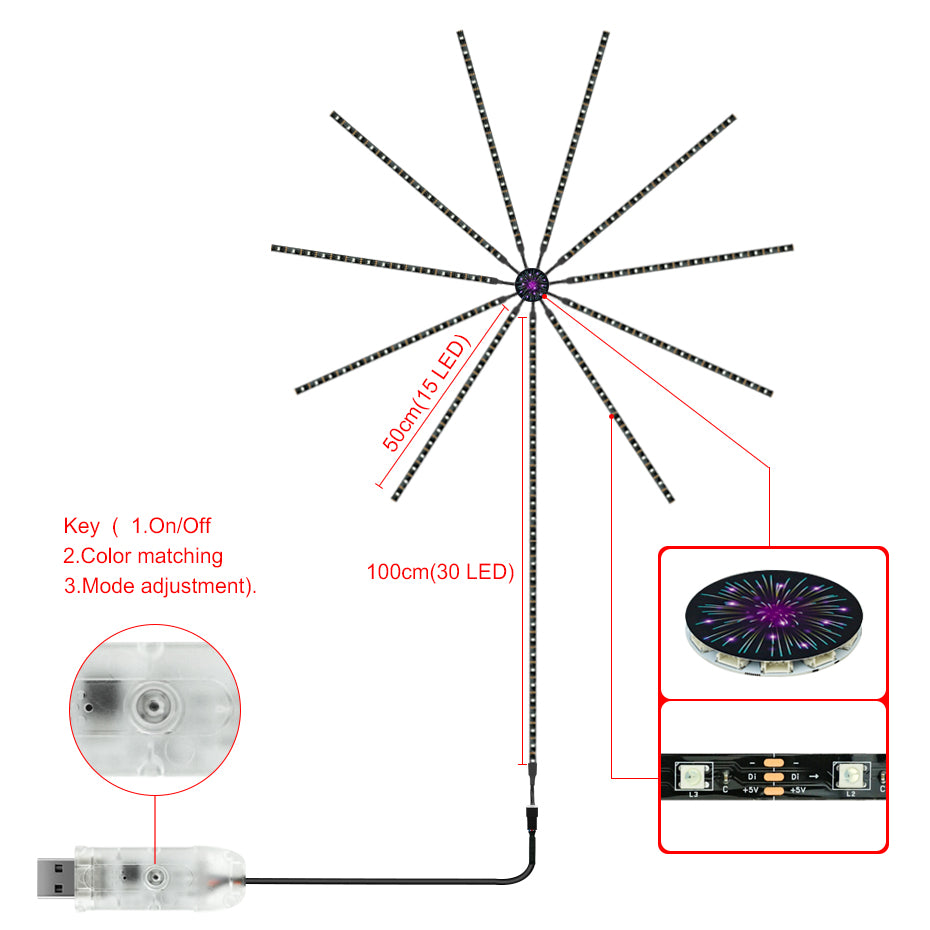 أضواء LED للألعاب النارية الذكية