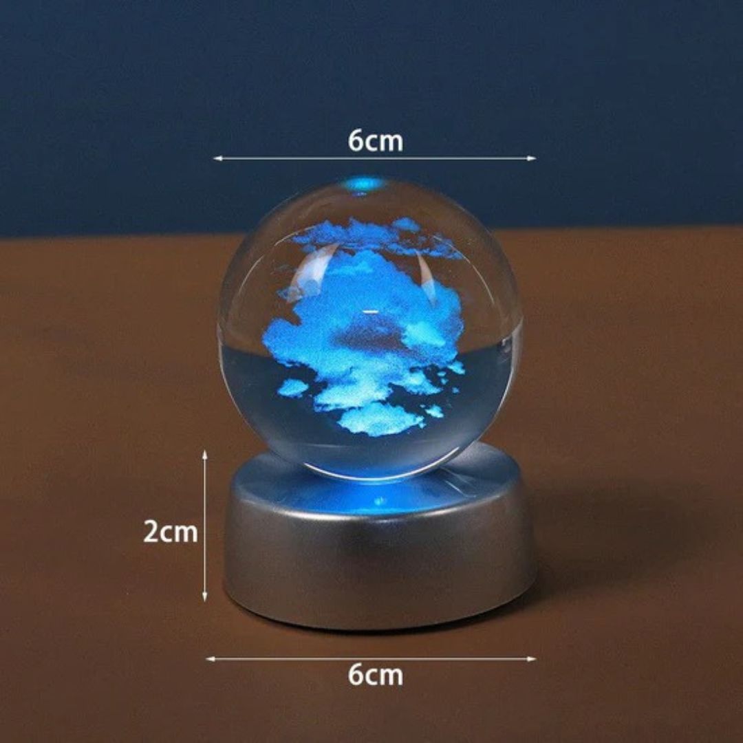 Starry Galaxy Series Crystal Ball Luminous 3D Carved Glass Inside