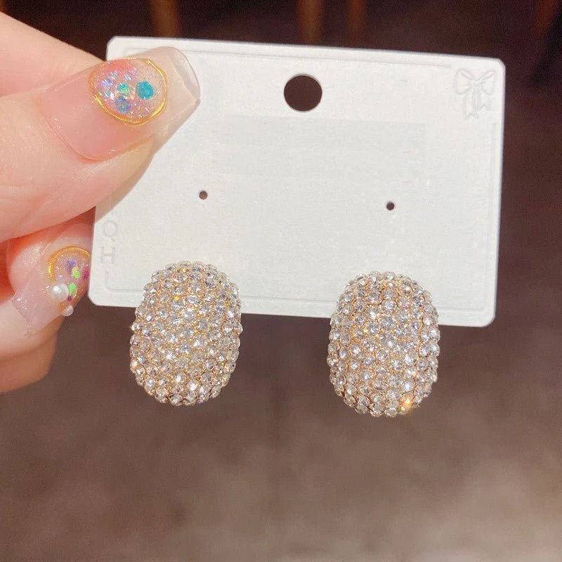 Sparkling Diamond Droplet Earrings – Light Luxury & Trendy Design