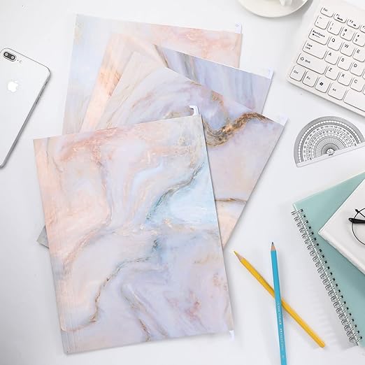 Marble Pattern Notebook Large 4 in 1