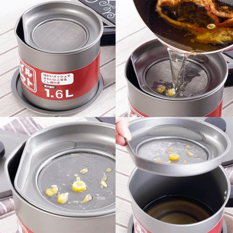 Stainless Steel Oil Filter Pot with Tray